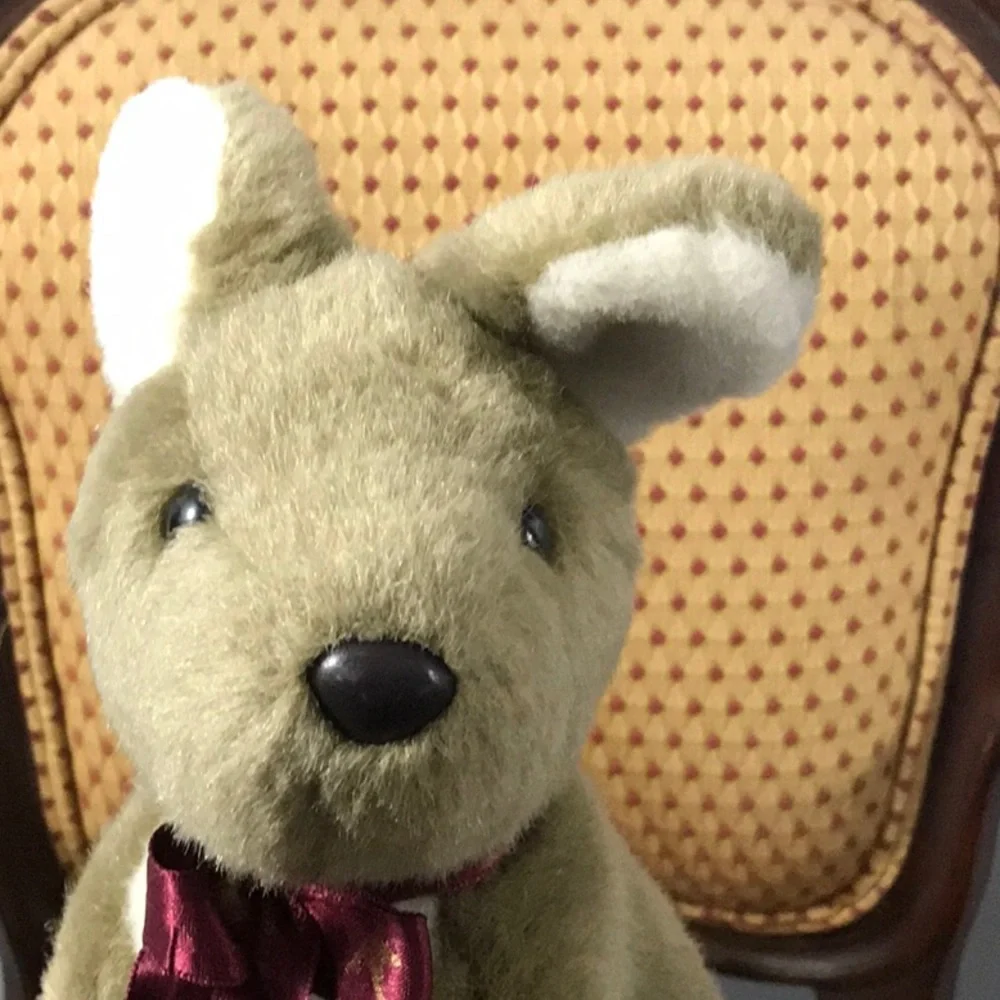 Vintage kangaroo plush stuffed with baby in pouch 11 inches